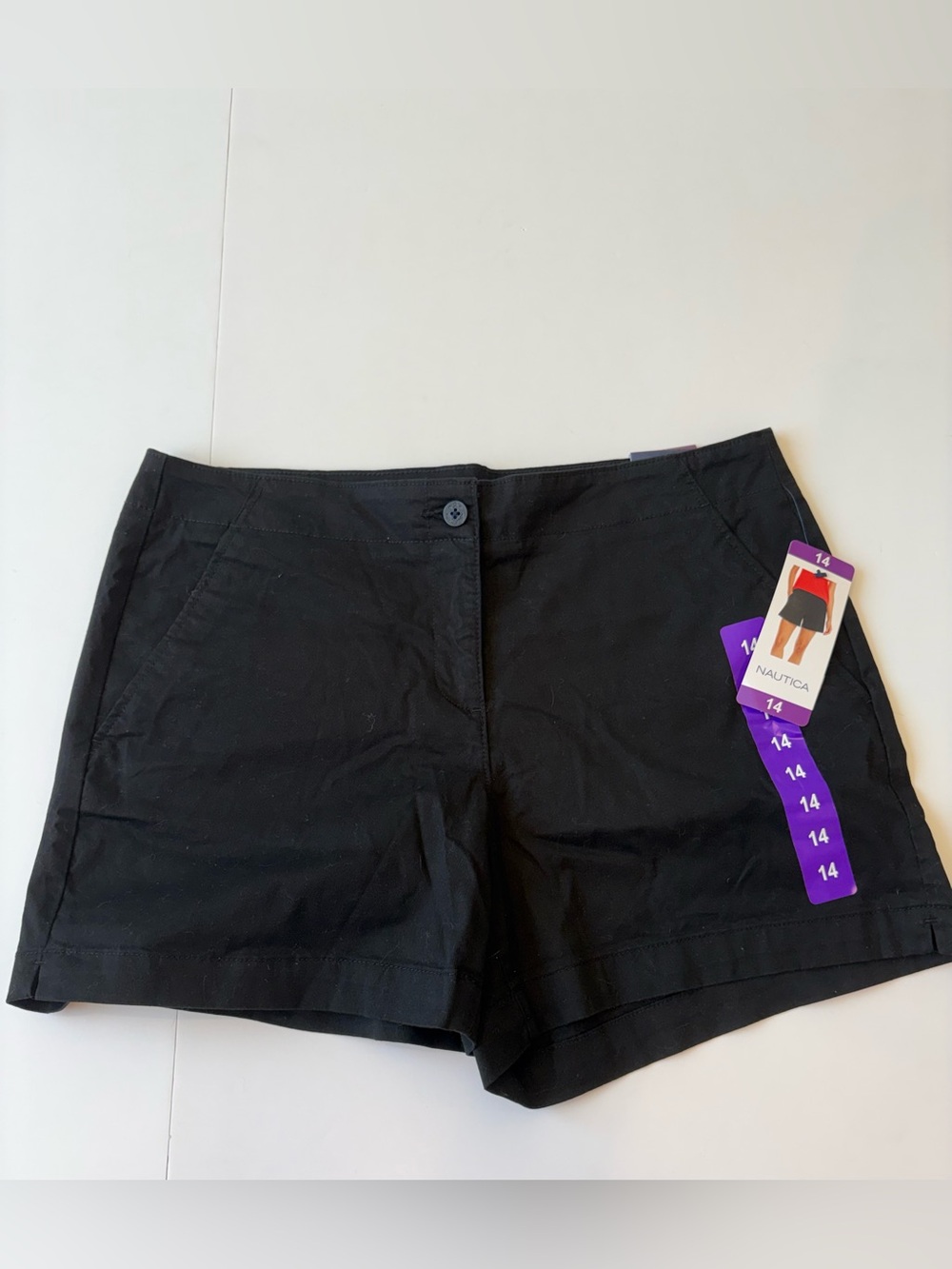 Nautica Mid Rise Black Women's Shorts 14 NWT